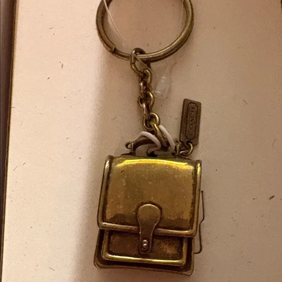 Coach Gold Mini Backpack Keychain - Picture 2 of 5